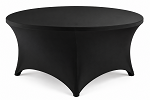 Black 72 inch round Spandex fitted tablecloths